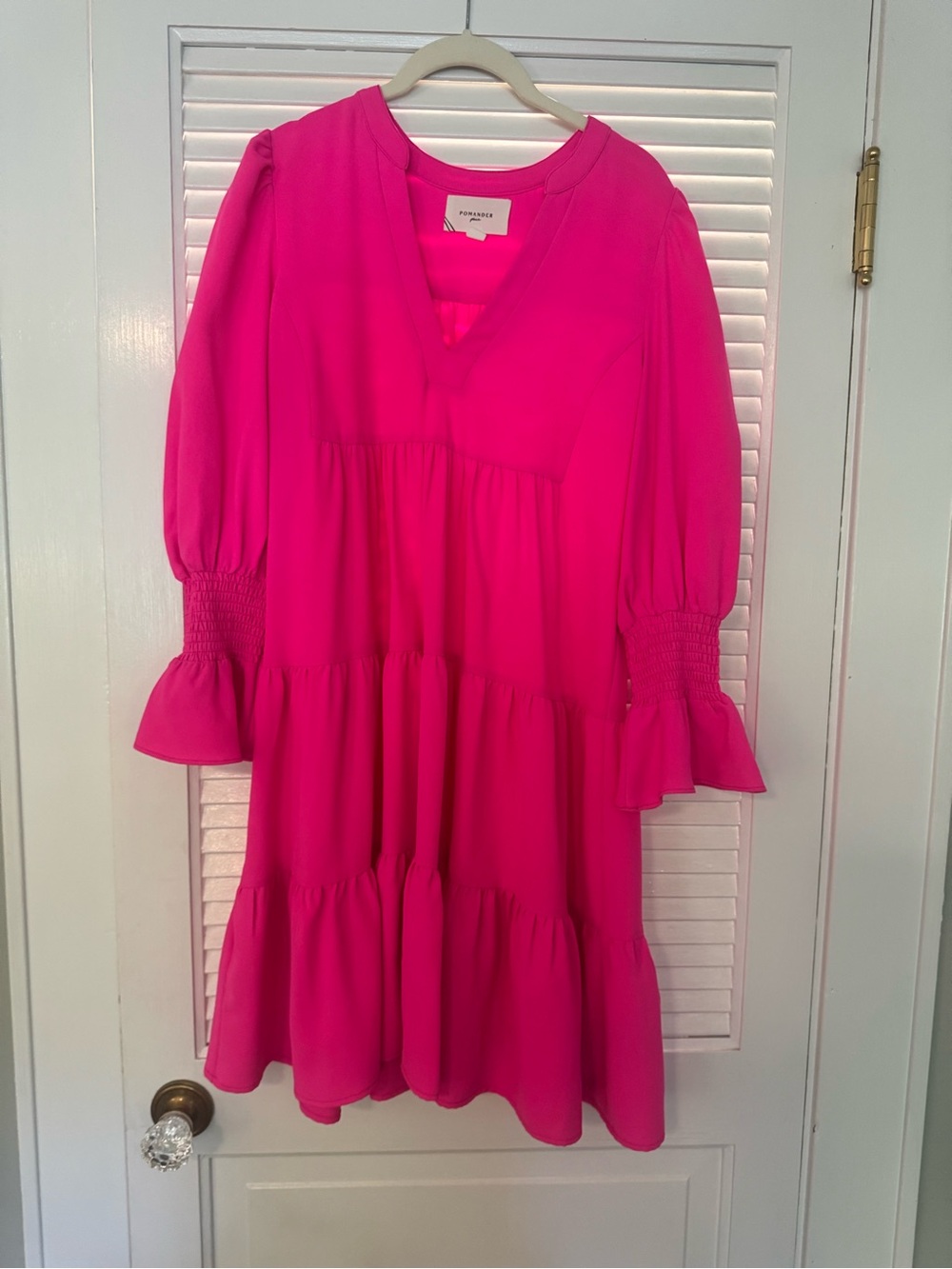 Tuckernuck electric pink crepe Kenzo dress, small
